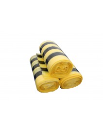 Case of 10 rolls of 50 90 litre tiger stripe clinical waste sacks